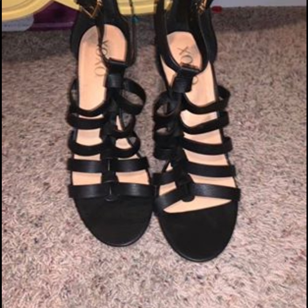 Black xoxo heels